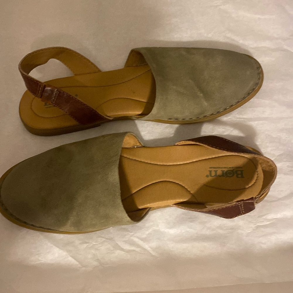 Born Olive and Brown Sandals